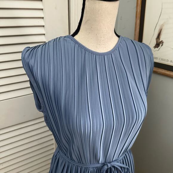 FISHERFIELD Womens Dress Blue Pleated Knee Length Preppy Capsule Spring 36 US S - Picture 5 of 13